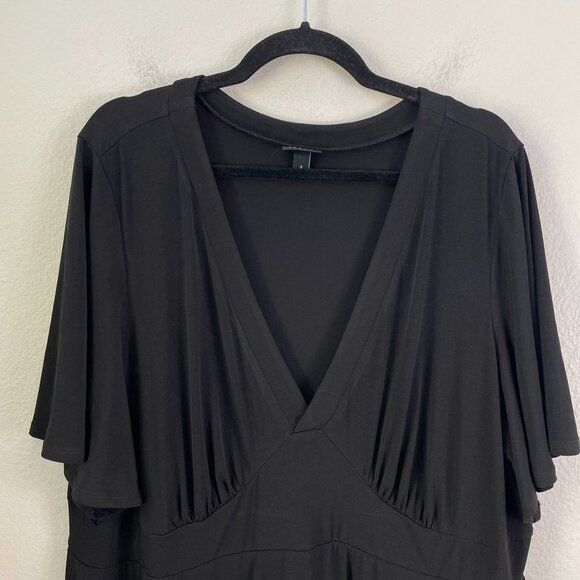 Torrid Womens Plus 3X Maxi Studio Knit Dress Flutter Sleeve V Neck - Picture 4 of 9